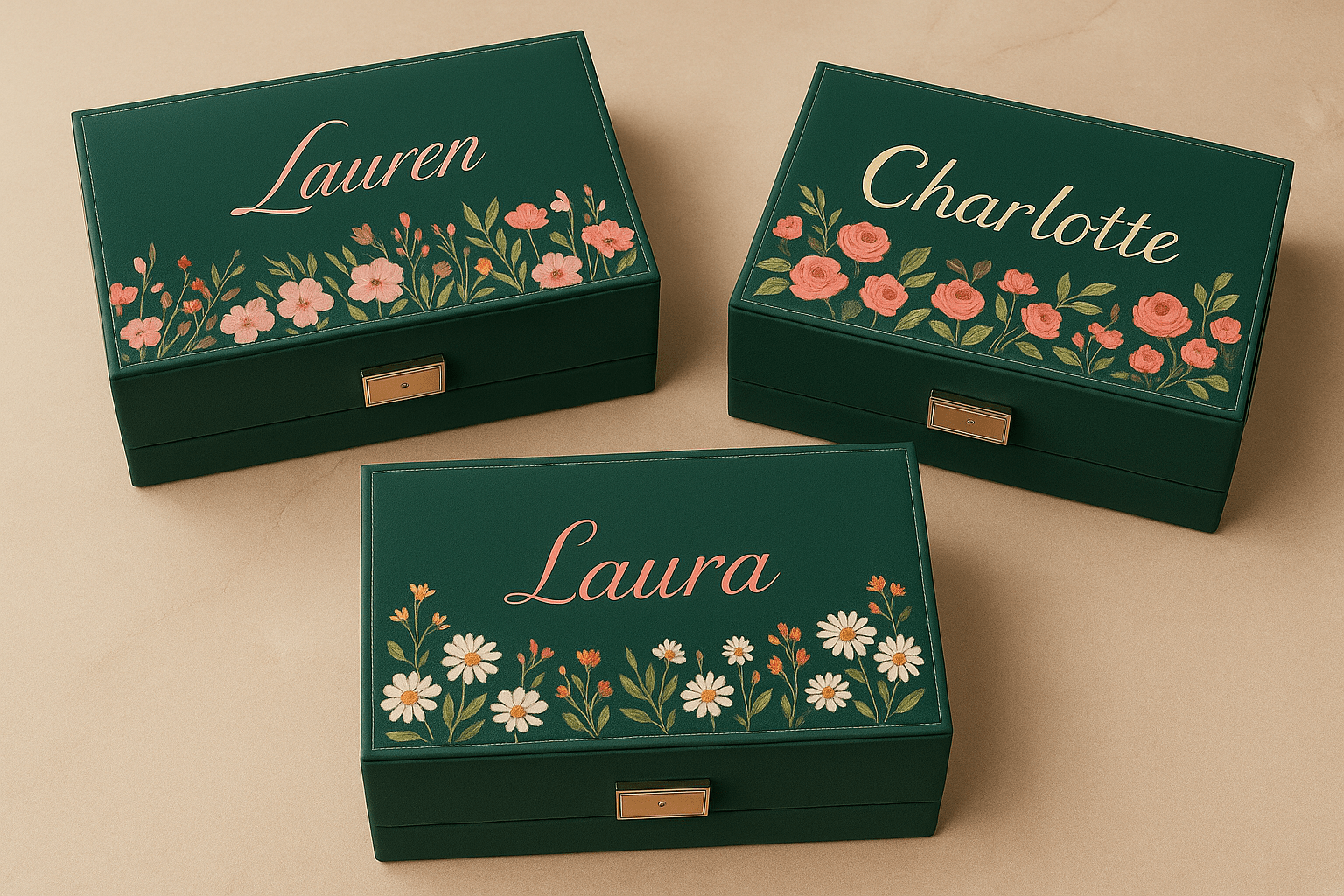 3x Custom Jewelry Organizer perfect for bridesmaids and gifts